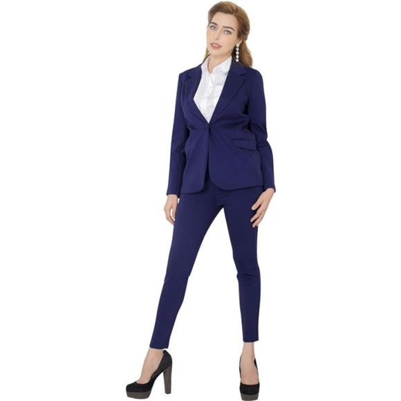 Women's Business Blazer Pant Suit Set for Work - Picture 6 of 7